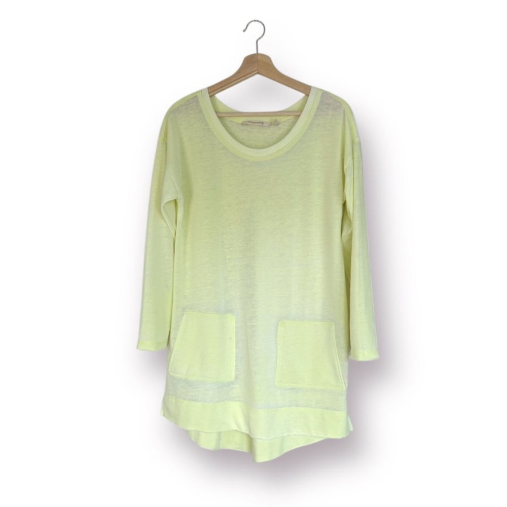 Soft Surroundings Neon Yellow Tunic 3/4 Sleeve